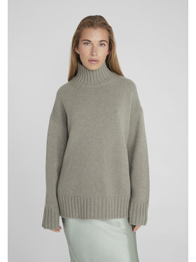 Style Republic Style Republic Golf Sweter o kroju oversize typu boxy, z mieszanki kaszmiru i wełny Zielony Boxy Fit