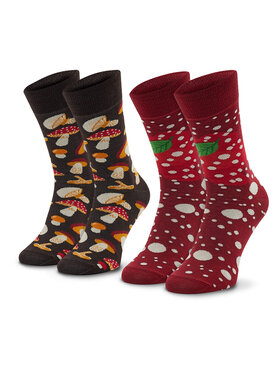 Zooksy Zooksy 2 pár hosszú szárú unisex zokni Mixtury Grzybowe Színes