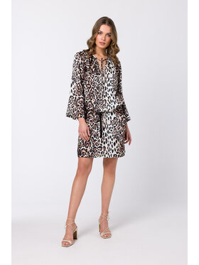 Stylove Stylove Sukienka codzienna S338 Brązowy Regular Fit