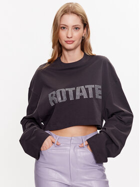 ROTATE ROTATE Blūze Rhinestone Tyra 7003211959 Pelēks Cropped Fit