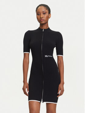 Karl Lagerfeld Jeans Karl Lagerfeld Jeans Rochie tricotată A3W13013 Negru Slim Fit