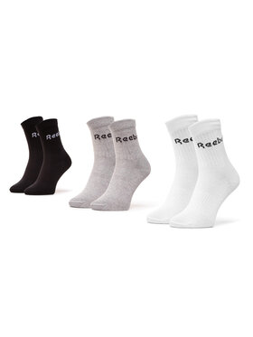 Reebok Reebok Zestaw 3 par wysokich skarpet unisex Act Core Mid Crew Sock 3P GC8669 Biały