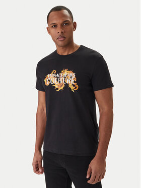 Versace Jeans Couture Versace Jeans Couture Póló 80GAHE02 CJ00E Fekete Regular Fit