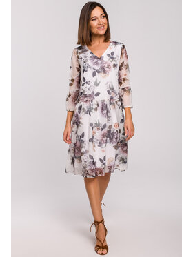 Stylove Stylove Sukienka codzienna S214 Biały Regular Fit