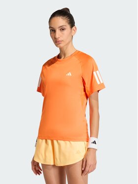 adidas adidas Koszulka techniczna Club 3-Stripes Tennis Climacool Tee Pomarańczowy Regular Fit