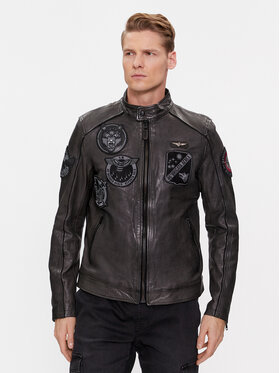 Aeronautica Militare Aeronautica Militare Kurtka skórzana 232PN934PL147 Szary Regular Fit