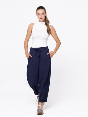 Miss LK Miss LK Spodnie materiałowe MISSLKSM Granatowy Loose Fit