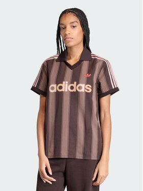 adidas adidas Koszulka techniczna TWILL FOOTBALL JERSEY Brązowy Loose Fit