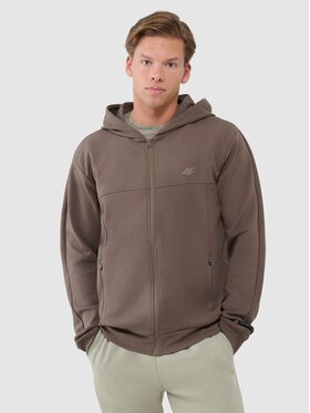 4F 4F Mikina 4FWSS25TSWSM1537-80S Hnedá Regular Fit