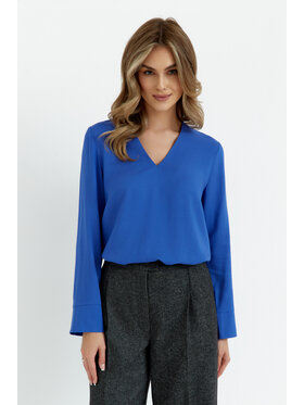 Stylove Stylove Bluzka S391 Niebieski Curvy Fit