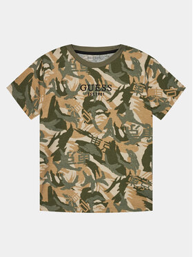 Guess Guess Футболка L4RI13 K8HM3 Хакі Regular Fit