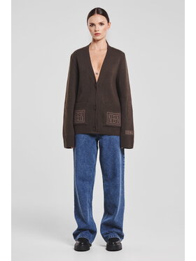 BENU BENU Kardigan Sweter Hnědá Straight Fit