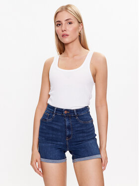 Gina Tricot Gina Tricot Top Rib tank 19105 Biały Regular Fit