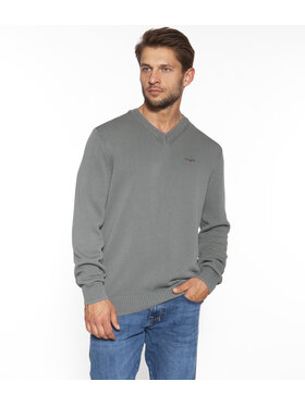 Lee Cooper Lee Cooper Sweter TWIST Szary Regular Fit