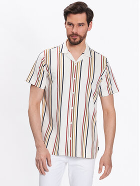 INDICODE INDICODE Koszula Mulle 20-350 Écru Regular Fit