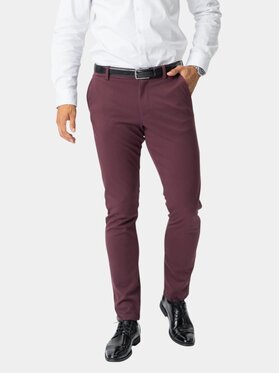 TeeShoppen TeeShoppen Spodnie garniturowe 'Perform Collection' Czerwony Slim Fit