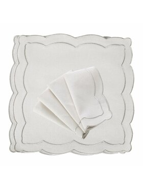 Roseberry Home Roseberry Home Serwetki haftowane Silver Onde Srebrny