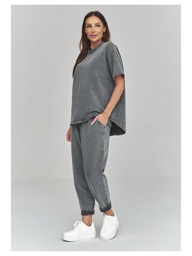 Makadamia Makadamia Dres C65 Szary Loose Fit