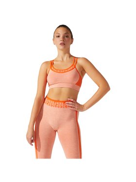 Asics Asics Biustonosz sportowy Asics Cropped Logo Seamless Bra Pomarańczowy