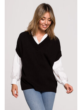 BeWear BeWear Sweter BK076 Czarny Comfortable Fit