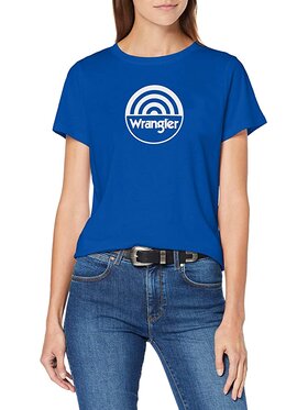 Wrangler Wrangler T-Shirt SS CIRCLE TEE Niebieski Regular Fit