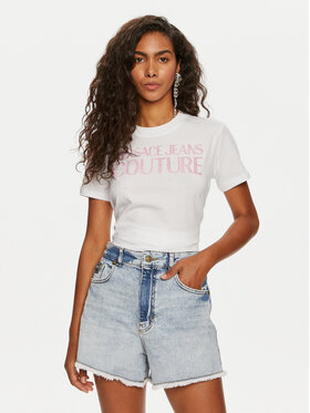 Versace Jeans Couture Versace Jeans Couture Tričko 76HAHG03 Biela Regular Fit