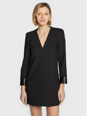 Sisley Sisley Коктейлна рокля 4OLVLV026 Черен Regular Fit