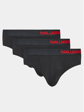 KARL LAGERFELD KARL LAGERFELD Komplektas: 3 trumpikių poros Hip Logo 230M2102 Juoda