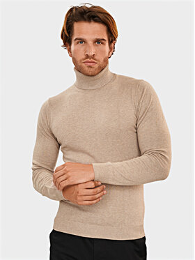 Evenemen Evenemen Sweter Golf Beżowy Slim Fit