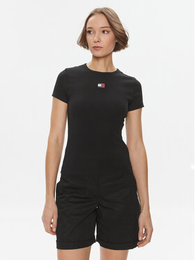 Tommy Jeans Tommy Jeans T-Shirt DW0DW17881 Μαύρο Slim Fit