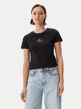 Calvin Klein Jeans Calvin Klein Jeans Тишърт Gradient Monologo J20J225252 Черен Slim Fit