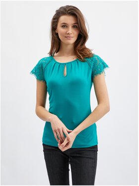 Orsay Orsay T-Shirt 102092852000__M Turkusowy Regular Fit