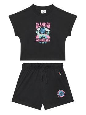 Champion Champion Set tricou și pantaloni scurți 405127 Negru Regular Fit