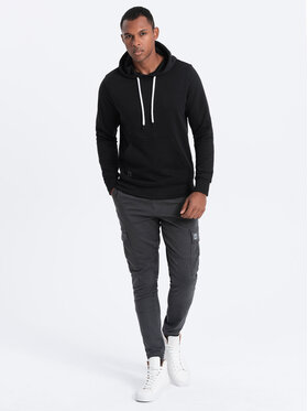 Ombre Ombre Mikina OM-SSBN-0120 Černá Regular Fit