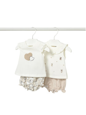 Mayoral Mayoral 2er-Set T-Shirts und Shorts 1642 Beige Regular Fit