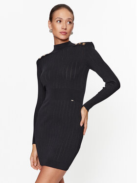 Gaudi Gaudi Плетена рокля 321FD13002 Черен Regular Fit