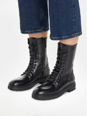 Calvin Klein Planinarske Cipele Cleat Combat Boot - Epi Mono Mix HW0HW01713 Crna