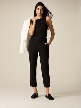 Oltre Oltre Pantaloni di tessuto P079R108899N033 Nero Cropp Fit