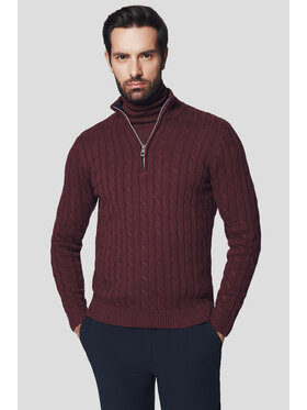 Lancerto Lancerto Sweter Vetle SW073224000088 Bordowy Regular Fit