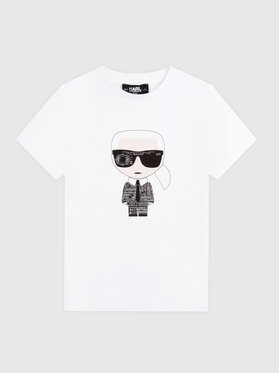 KARL LAGERFELD KARL LAGERFELD T-Shirt Z25370 S Bílá Regular Fit