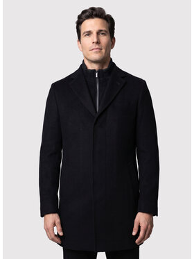 Pako Lorente Pako Lorente Płaszcz wełniany P26WP-7X-006 Czarny Straight Fit