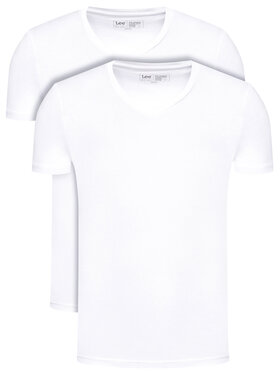 Lee Lee Set di t-shirt Twin Pack L62ECM12 112114541 Bianco Fitted Fit