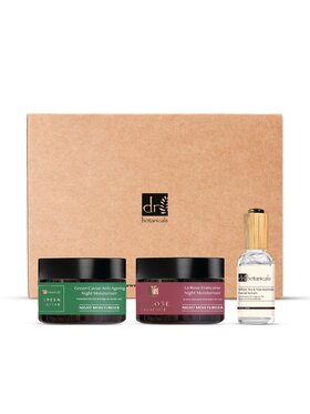 Dr Botanicals Dr Botanicals DB Krem na noc z zielonym kawiorem, serum i La Rose Française krem na noc Zestaw do pielęgnacji