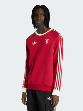 adidas adidas Bluza Manchester United Originals Crew Czerwony Regular Fit