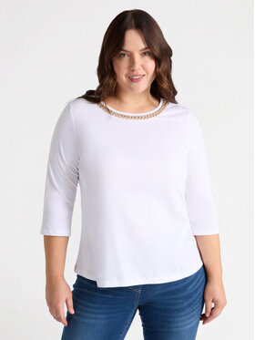 Fiorella Rubino Fiorella Rubino T-shirt G219L008524N011 Bianco A-Line Fit