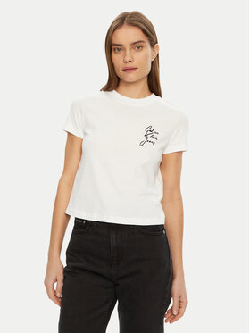 Calvin Klein Jeans Calvin Klein Jeans T-Shirt Script Institutional J20J224984 Weiß Slim Fit