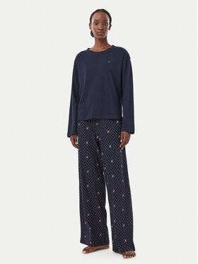 Tommy Hilfiger Tommy Hilfiger Pijama UW0UW06600 Bleumarin Regular Fit