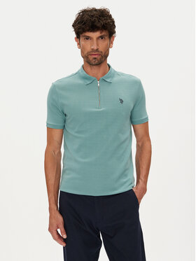 U.S. Polo Assn. U.S. Polo Assn. Тениска с яка и копчета MUP3335 Зелен Regular Fit