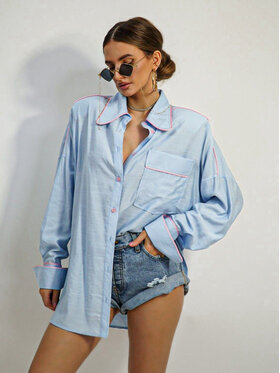 LilaLou LilaLou Koszula Mimi Niebieski Oversize