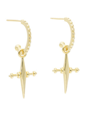 Luv AJ Luv AJ Обици Mini Cross Hoops MCH-YG Златист
